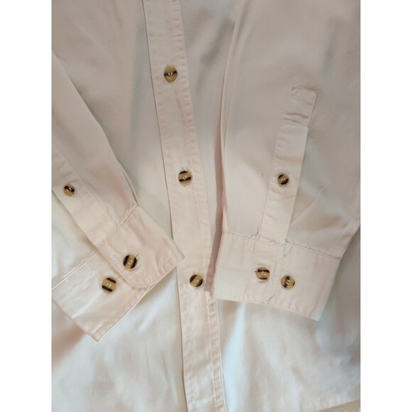 Men's Outdoor Outfitters Long Sleeve Button Up Shirt Cream Large Cotton - Picture 4 of 5